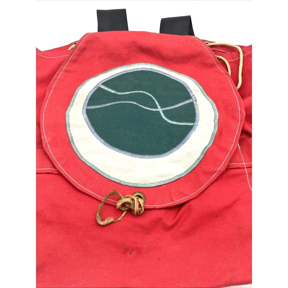 Vintage Jugglebags Artisan Backpack Red Canvas Boho Festival Bag
